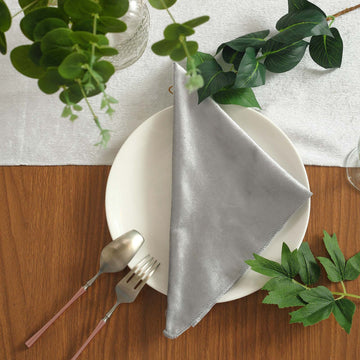 Add a Touch of Elegance with Silver Velvet Cloth Dinner Napkins