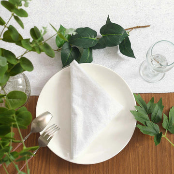 White Velvet Dinner Napkins for Luxurious Tablescapes