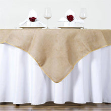 Burlap Table Overlay 60 Inch x 60 Inch Natural Tone