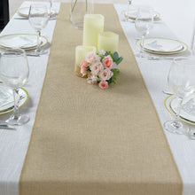 Boho Chic Rustic 14 Inch x 108 Inch Natural Faux Jute Linen Table Runner