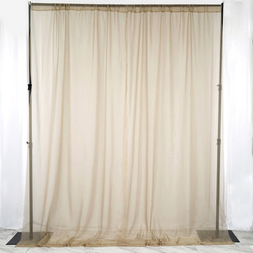 Elegant Ivory Flame Resistant Chiffon Curtain Panels
