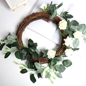Natural Grapevine Twig Wreath, DIY Rustic Boho Chic Craft Wreath 12"