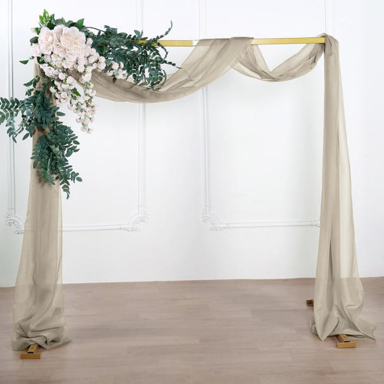18 Feet Natural Sheer Organza Wedding Arch Drapery