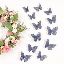 3D Navy Blue Butterfly Wall Decals Mural Cake Stickers