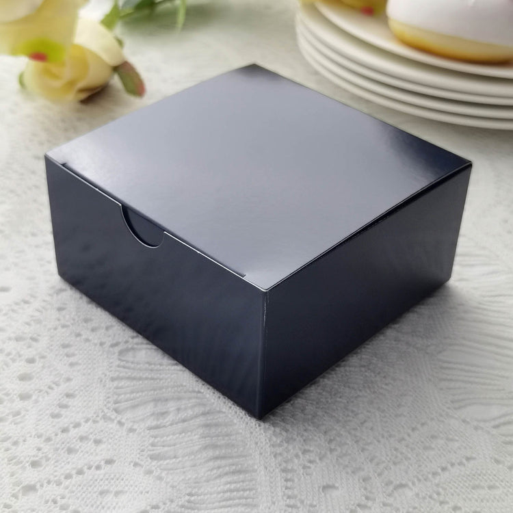 Cake Cupcake Favor Navy Blue DIY 4 Inch 4 Inch 2 Inch Gift Boxes 100 Pack