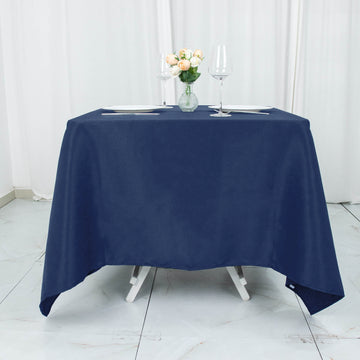 Elevate Your Event with the Navy Blue Premium Polyester Tablecloth