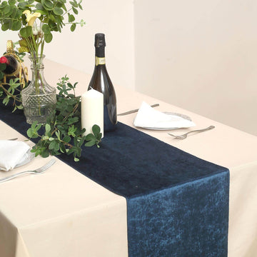 12"x108" | Navy Blue Premium Velvet Table Runner