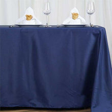 Navy Blue Polyester Rectangle Tablecloth 72 Inch x 120 Inch