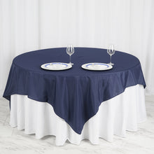 90" Navy Blue Square Polyester Table Overlay