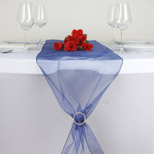 14 Inch x 108 Inch Organza Navy Blue Table Top Runner#whtbkgd