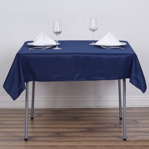 Square Navy Blue Polyester Tablecloth 54 Inch