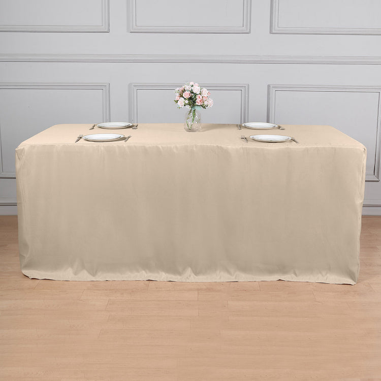 6 Feet Rectangular Tablecloth In Nude