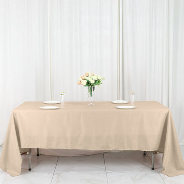 Nude Seamless Polyester Rectangle Tablecloth, Reusable Linen Tablecloth 72"x120"