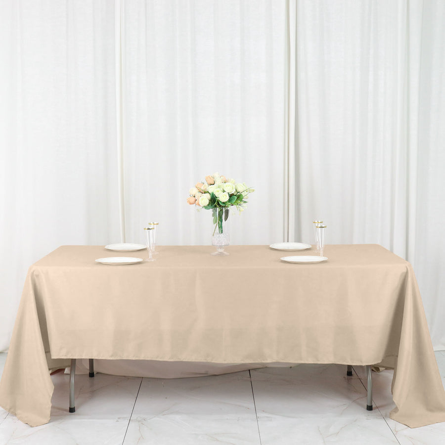 72X120 Inches Size Rectangular Tablecloth In Nude