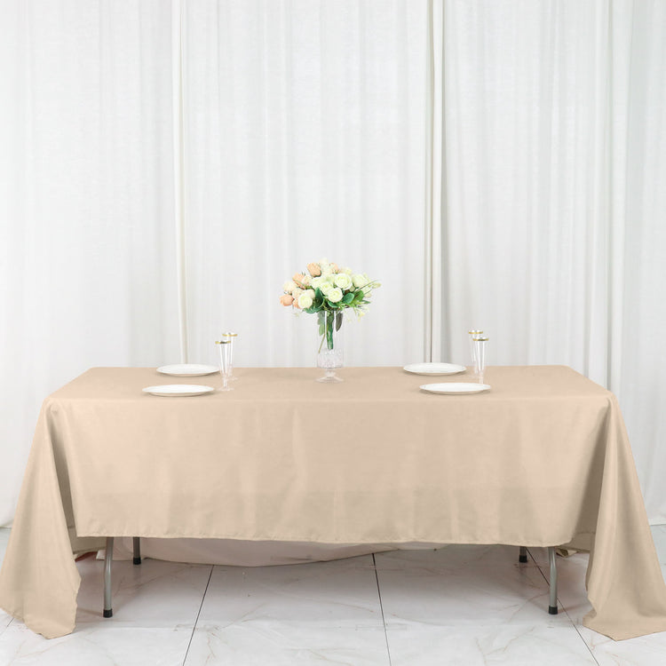 72X120 Inches Size Rectangular Tablecloth In Nude