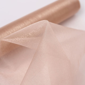 Nude Sheer Chiffon Fabric Bolt, DIY Voile Drapery Fabric 12"x10yd
