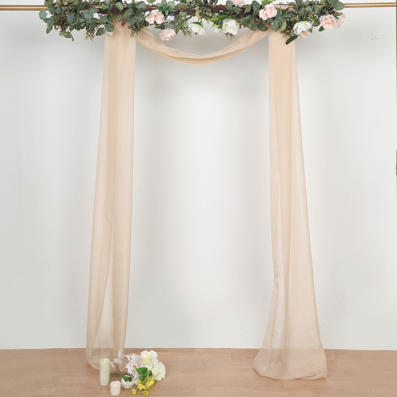 Wedding Arch Draping Fabric,2 Panels Terracotta Tulle Ceiling