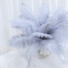 Real Ostrich Feathers In Dusty Blue For DIY Centerpiece 12 Pack