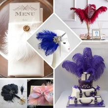 Natural Plume Real Ostrich Feathers In Navy Blue For Centerpieces