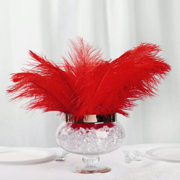 Elevate Your Event Decor with Red Natural Plume Ostrich Feathers