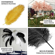 Centerpiece Filler Gold Colored Natural Plume Ostrich Feathers 12 Pack 24 Inch To 26 Inch Sized