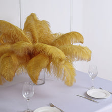 Gold Colored Natural Plume Ostrich Feathers 12 Pack 24 Inch To 26 Inch Sized Centerpiece Filler