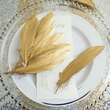 Add a Touch of Glamour with Metallic Gold Natural Goose Feathers