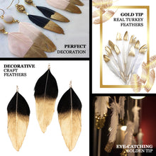 Blush & White Real Goose Feathers Metallic Gold Dipped 30 Pack
