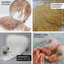 Real 39 Inch Gold Ostrich Feather Fringe Trim with Satin Ribbon Tape