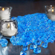 400 Pack | Ocean Blue Mini Acrylic Ice Bead Vase Fillers, DIY Craft Crystals