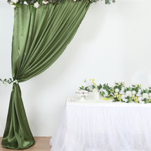 8ftx10ft Olive Green Satin Event Photo Backdrop Curtain Panel, Window Drape With Rod Pocket