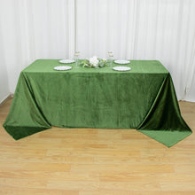 90x132inch Olive Green Seamless Premium Velvet Rectangle Tablecloth, Reusable Linen