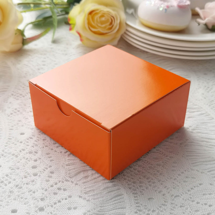 Cake Cupcake Favor Orange DIY 4 Inch 4 Inch 2 Inch Gift Boxes 100 Pack