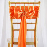 5 Pack | 6"x106" Orange Satin Chair Sashes