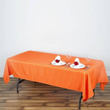 60 Inch x 102 Polyester Tablecloth In Orange Rectangular