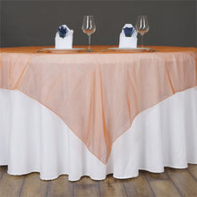 60 Inch Orange Square Sheer Organza Table Overlay#whtbkgd