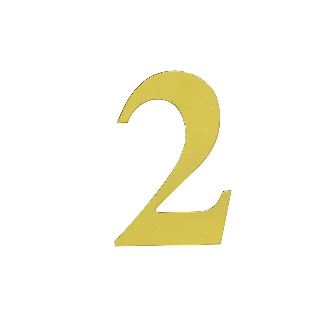 Yellow number two cutout on a plain white background.