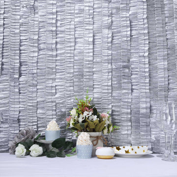 Add a Touch of Elegance with Silver Ruffled Tissue Paper Party Streamers