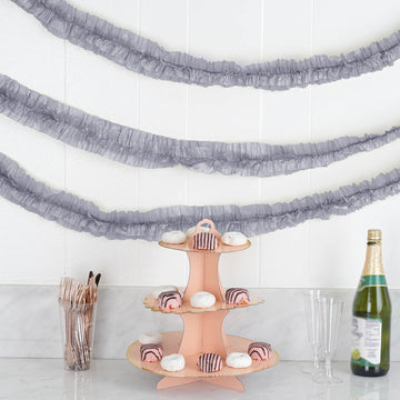 Silver Ruffled Tissue Paper Party Streamers for All Your Decorating Needs