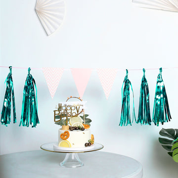 Create a Vividly Glowing Party Ambiance with our Metallic Tinsel Fringe Banner