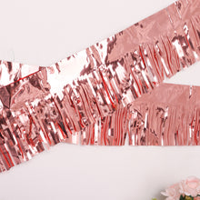 16 Feet Foil Tassel Fringe Backdrop Banner in Metallic Blush & Rose Gold Tinsel Garland Decor