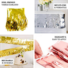 16 Feet Tinsel Garland Decor Metallic Blush & Rose Gold Foil Tassel Fringe Backdrop Banner