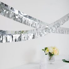 Metallic Silver 16 Feet Backdrop With Tassel Fringe
