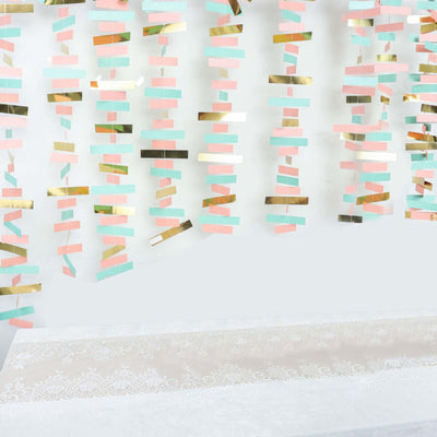 Colorful paper garland decoration for parties and events.