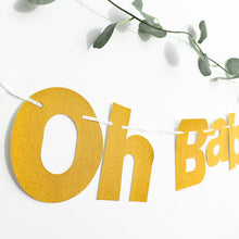 3 Feet Glittered Oh Baby Shower Paper Hanging Banner