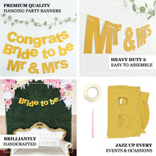 Bride To Be Bridal Shower Gold Glittered 3.5 Feet Hanging Bachelorette Party Banner