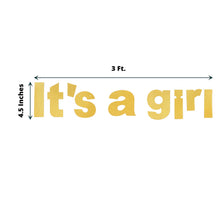 Glittered 3 Feet It's A Girl Baby Shower Gender Reveal Gold Garland