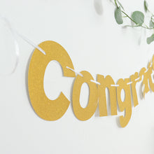 Gold Glittered Congrats Party 3 Feet Hanging Banner