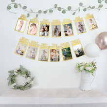 1St Birthday Party Baby Photo Gold Backdrop 5.5 Feet Hanging Banner