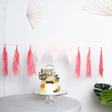 Add a Pop of Color with Coral Tissue Paper Tassel Garland